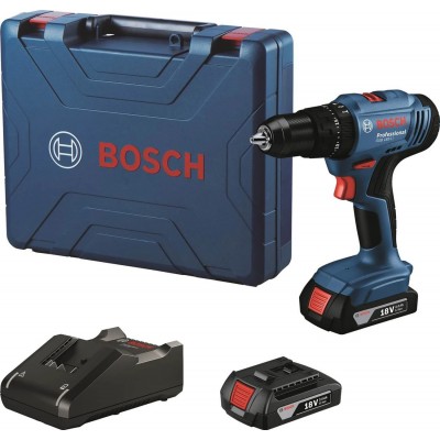 Акумуляторний ударний дриль-шурупокрут Bosch Professional GSB 183-LI з 2 акб GBA 18V 2 Ah і з/п GAL 18V-20, в кейсі (06019K9100)