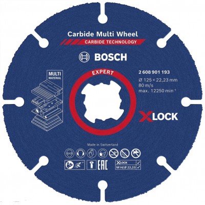 Диск відрізний Bosch Expert Carbide Multi Wheel X-Lock 125x22.23 мм (2608901193)