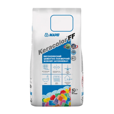 Цементний розчин для заповнення швів шириною до 6 мм Mapei Keracolor FF  ALU/AUS 100 Білий 5 кг (5051005)