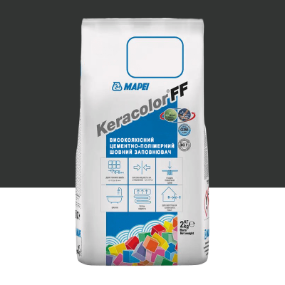 Цементний розчин для заповнення швів шириною до 6 мм Mapei Keracolor FF ALU 120 Чорний 2 кг (5051202)