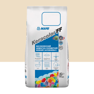 Цементний розчин для заповнення швів шириною до 6 мм Mapei Keracolor FF ALU 130 Жасмін 2 кг (5051302)