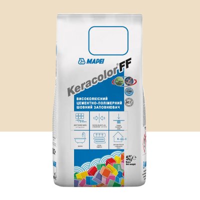 Цементний розчин для заповнення швів шириною до 6 мм Mapei Keracolor FF ALU 130 Жасмін 5 кг (KFF130CG2WA5)