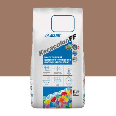 Цементний розчин для заповнення швів шириною до 6 мм Mapei Keracolor FF ALU 142 Коричневий 5 кг (KFF142CG2WA5)