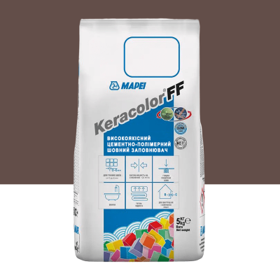 Цементний розчин для заповнення швів шириною до 6 мм Mapei Keracolor FF ALU 144 Шоколад 5 кг (505144)