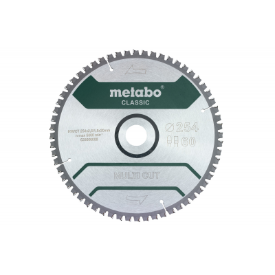 Пилкове полотно Metabo Multi Cut - Classic, 254x30 Z60 FZ/TZ 5°neg /B (628666000)