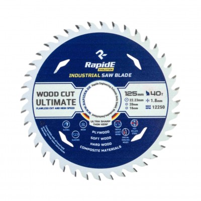 Пила RapidE INDUSTRIAL TCT SAW 125х22.23х40T (RA-PL12540T)