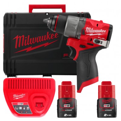 Дриль-шуруповерт акумуляторний безщітковий MILWAUKEE M12 FDD2-202X (4933479873)