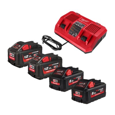 Енергокомплект MILWAUKEE M18 HNRGO2-824 (HВ12 2шт; HВ8 2шт; З/П M18 DFC) (4932492934)