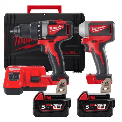 Набір з двох інструментів безщіткових акумуляторних Milwaukee M18 BLPP2B2-502X (4933464594)