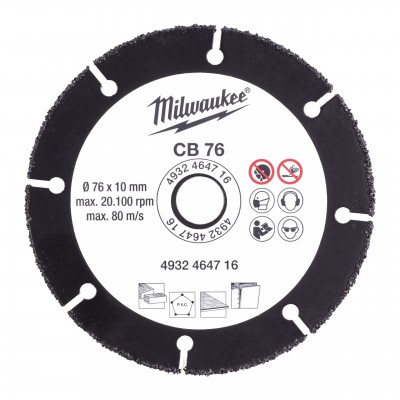 Диск твердосплавний відрізний по дереву MILWAUKEE 76x1x10 мм (4932464716)