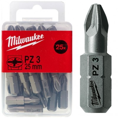 Біти для шуруповерта PZ2 MILWAUKEE 25 мм, 25 шт (4932399591)