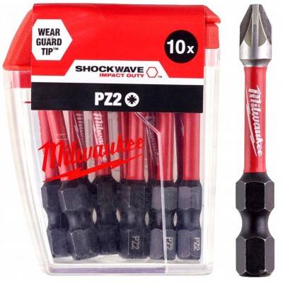 Біти Milwaukee PZ2 SHOCKWAVE 50 мм, 10 шт. (4932430866)