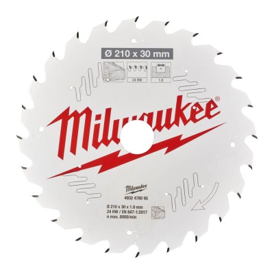 Пилковий диск MILWAUKEE для настільної пили по дереву (24 зуби), 210x1,9x30 (4932478095)