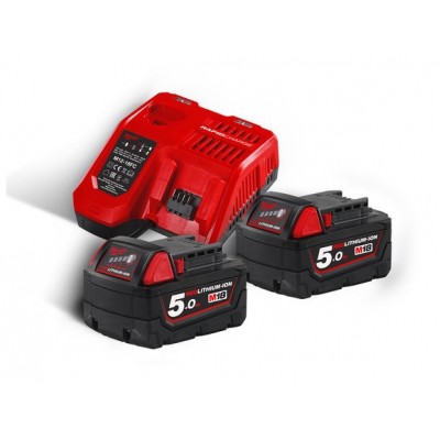 Енергокомплект MILWAUKEE M18 NRG-502C (В5 2шт; З/В M12-18 C) (4933459218)