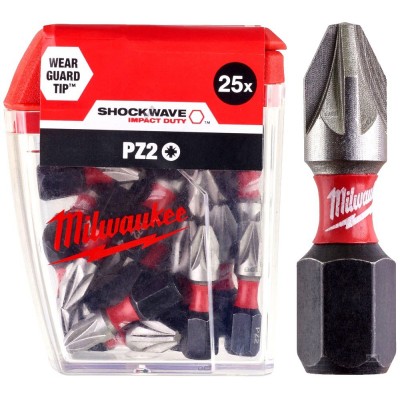 Біта Milwaukee PZ2 SHOCKWAVE 25 мм, 25 шт (4932430864)