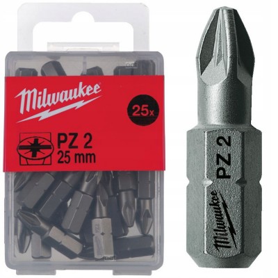 Біти для шуруповерта PZ2 MILWAUKEE 25 мм, 25 шт (4932399590)