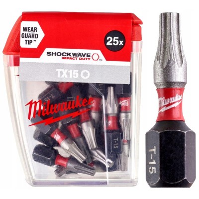 Насадка TX15 MILWAUKEE SHOCKWAVE 25 мм, 25 шт (4932430873)