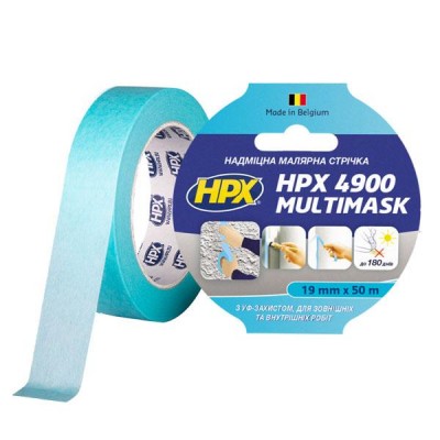 Надміцна малярська стрічка HPX 4900 MULTIMASK 19ммх50м з УФ-захистом (EW1950)