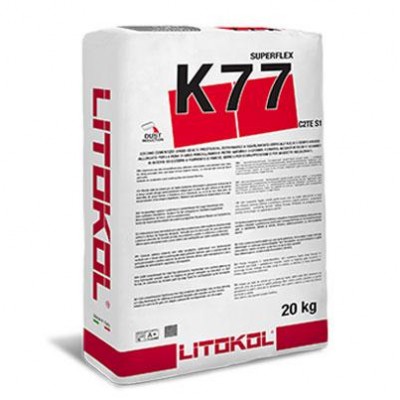 Клей на цементній основі Litokol SUPERFLEX K77 20 кг C2TES1 білий (K77B00203)