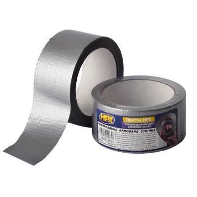 Армована клейка стрічка (сантехнічний скотч) HPX Duct Tape Universal 1900 48ммх25м срібляста (PE5025)