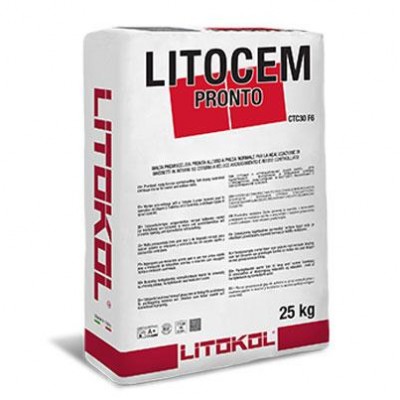 Стяжка на цементній основі LITOKOL LITOCEM PRONTO швидкосохнуча 25 кг сірий (LTCPNT0025)