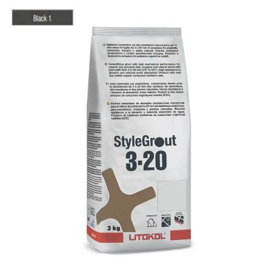 Цементна фуга Litokol StyleGrout 3-20 (Black 1) 3 кг (SG320BLK10063)