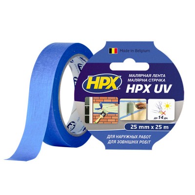 Малярська стрічка (скотч) HPX UV 25ммx25м УФ-стійка для зовнішніх робіт (MU2525)