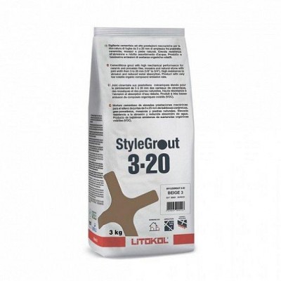 Цементна фуга Litokol StyleGrout 3-20 (Beige 1) 3 кг (SG320BGE10063)