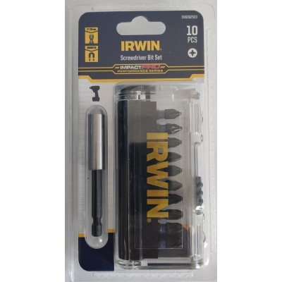 Комплект біт IRWIN IMPACT PRO 1/4"; 25мм (PZ1х2/PZ2х5/PZ3х2/утримувач) 10 шт (IW6062503)