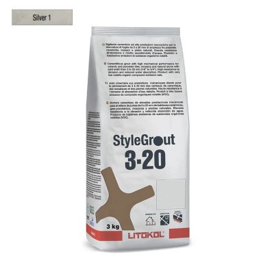 Цементна фуга Litokol StyleGrout 3-20 (Silver 1) 3 кг (SG320SLV10063)