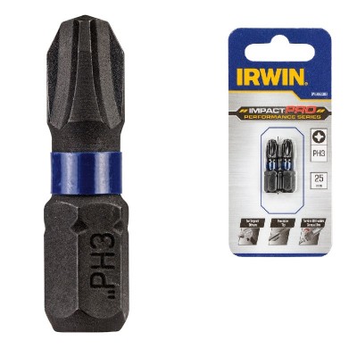 Біта IRWIN IMPACT PRO 1/4" 25мм PH3, 2 шт (IW6061303)