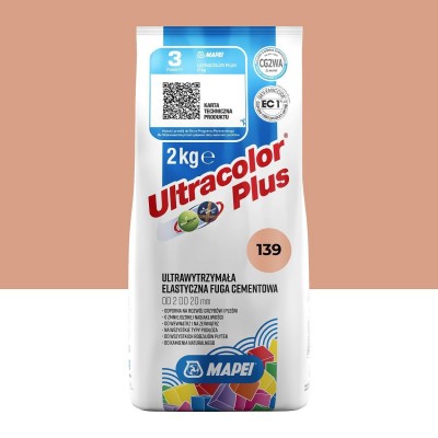 Цементна фуга MAPEI Ultracolor Plus 139 (пудрово-рожевий) 2 кг (6013902A)