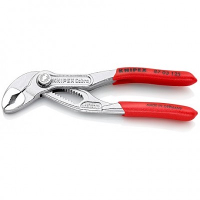 Переставні кліщі Knipex Cobra Hightech сантехнічні (хромовані), 125 мм (87 03 125)