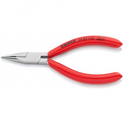 Плоскі круглогубці Knipex з ріжучими кромками (хромовані), 125 мм (25 03 125)