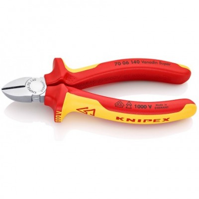 Кусачки бічні Knipex VDE (хромовані), 140 мм (70 06 140)