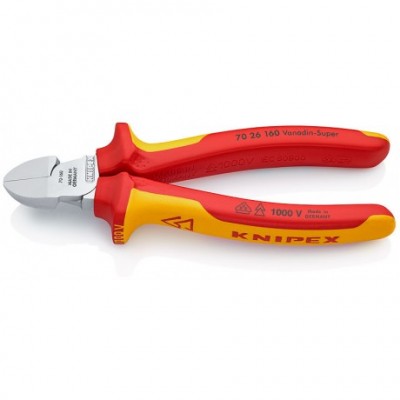 Кусачки бічні Knipex VDE (хромовані), 160 мм (70 26 160)