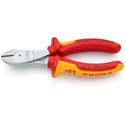 Кусачки бокові Knipex VDE особливої потужності, 160 мм (74 06 160)