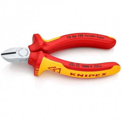 Кусачки бічні Knipex VDE (хромовані), 125 мм (70 06 125)